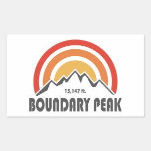Boundary Peak Nevada Rektangulärt Klistermärke