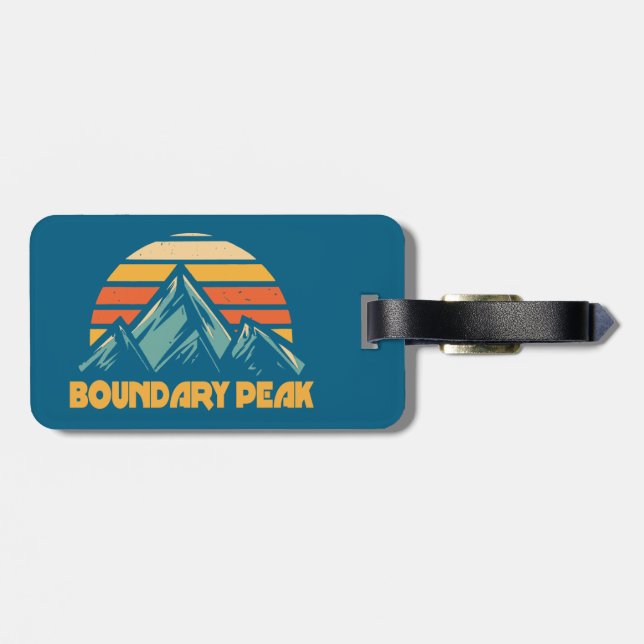 Boundary Peak Nevada Retro Turkos Bagagebricka (Baksida Vågrät)