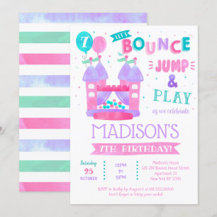Bounderhus jump Birthday-inbjudan till flicka Inbjudningar