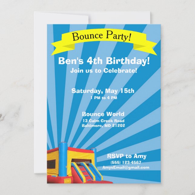 Boundersökning på födelsedagen i Party Inbjudningar (Framsida)