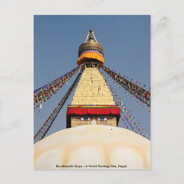 Boundhanath Stupa - en världsarvplats i Nepal Vykort (Framsida)