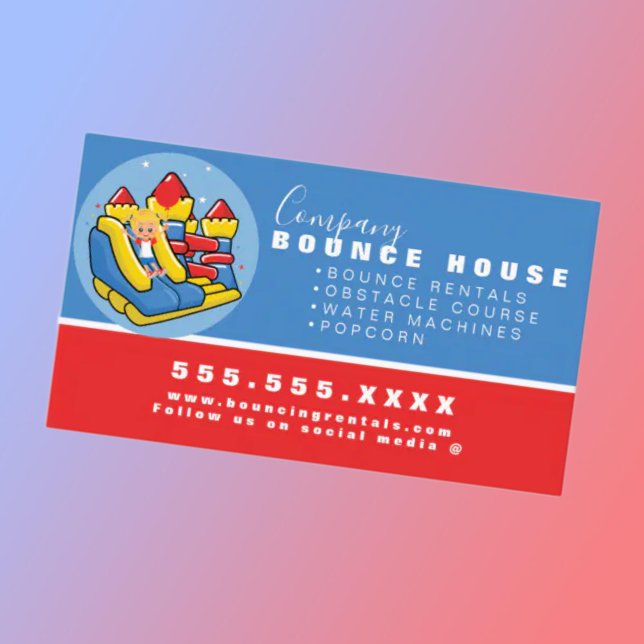 Bounds House Logotyp Party Rental Red Blue Visitkort (Skapare uppladdad)