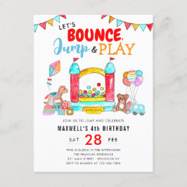 Bounds Jump Play Kids Trampoline Park Birthday Vykort