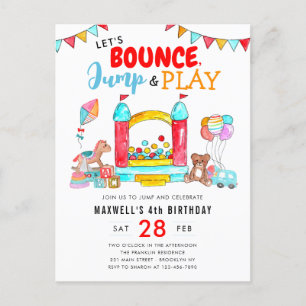 Bounds Jump Play Kids Trampoline Park Birthday Vykort