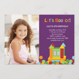 Boung House Photo Birthday Inbjudan - Lila