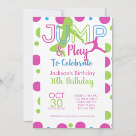 Bounhus Jump Party Trampoline Park Birthday Inbjudningar