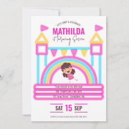 Bounhus Jump Trampoline Party Barns födelsedag Inbjudningar