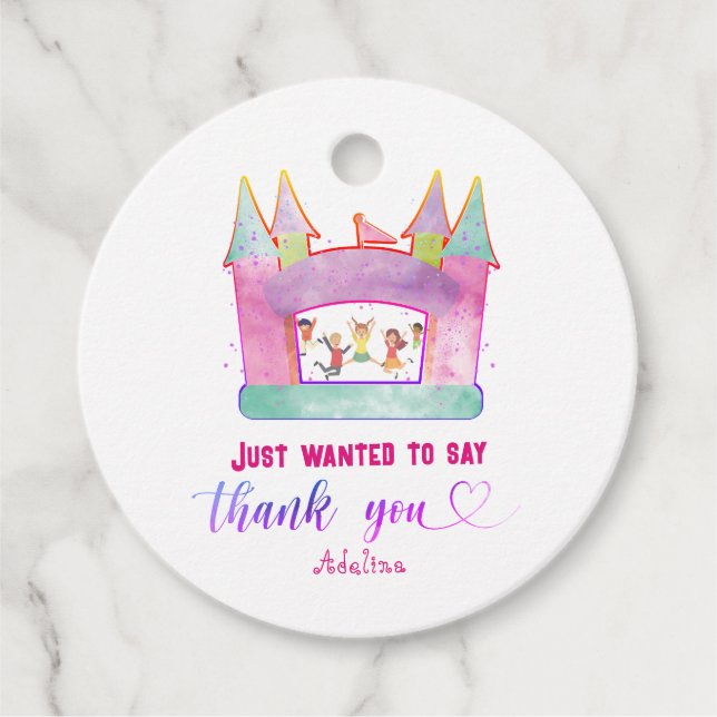 Bouni House Jump Play Gymnastics Barns födelsedag Gåvor Etiketter (Framsida)