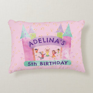 Bouni House Jump Play Gymnastics Barns födelsedag Prydnadskudde