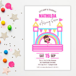 Bounshus Jump Trampoline Barns födelsedag Digital Inbjudningar