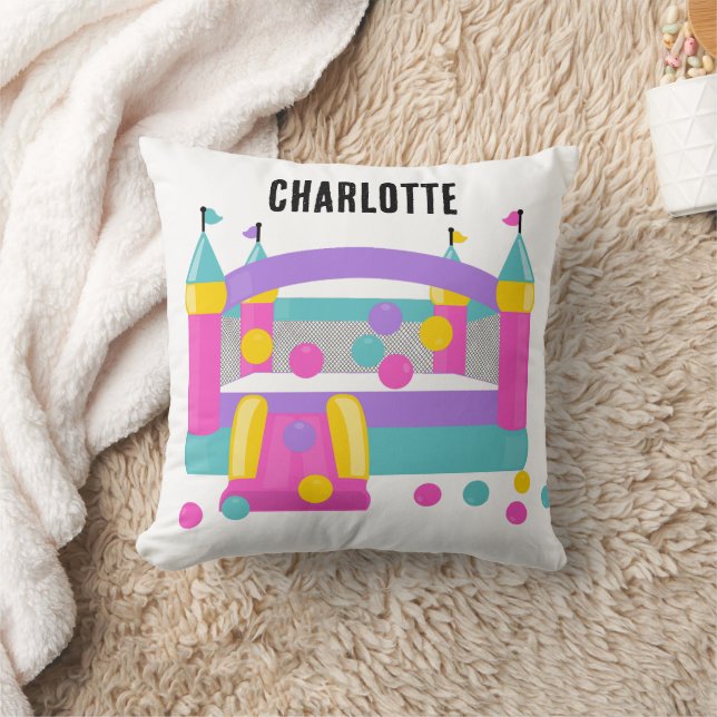 Bounshus Jumping Castle Boll Cute Rosa Mönster Kudde (Filt)