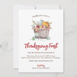 Bountiful Bushel Basket Thanksgiving-inbjudan Julkort