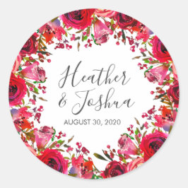 Bountiful Ro Ruby Red Bröllop Runt Klistermärke