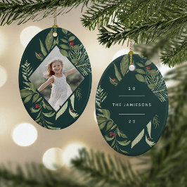 Bountilful botanik | Geometriskt foto för Elegant Julgransprydnad Keramik