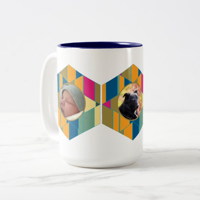 Bounting Hexagon Two-Tone Coffee Mugg (Framsida vänster)
