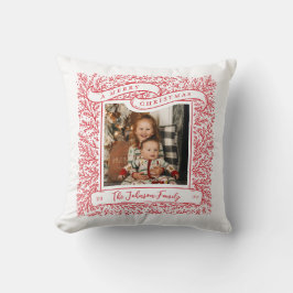 Bountiv Grenar Red and White Photo-jul Kudde