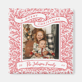 Bountiv Grenar Red and White Photo-jul Magnet