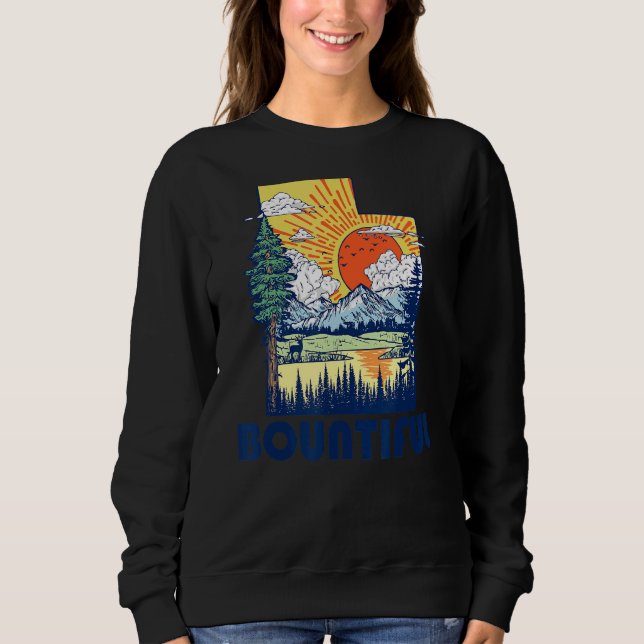 Bountivt Utah Nature State Pride Mountains Retro T Shirt (Framsida)