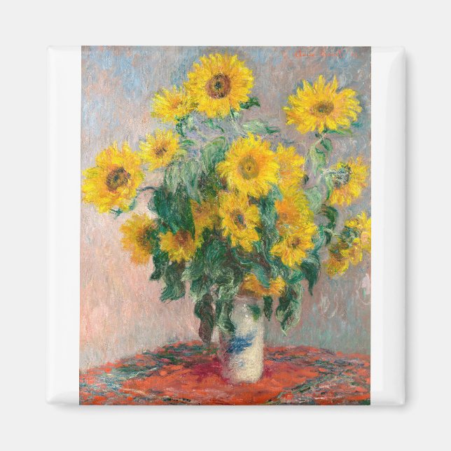 Bouqet av solblommor av Claude Monet Magnet (Framsidan)