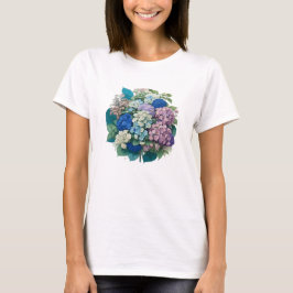 Bouquet av Hydrangeas Rosa Blue Tshirt T Shirt
