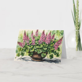Bouquet av Shamrocks & Foxglove St. Patrick's Day Helgkort