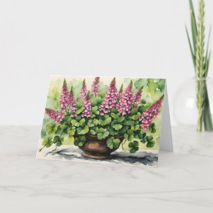 Bouquet av Shamrocks & Foxglove St. Patrick's Day Helgkort