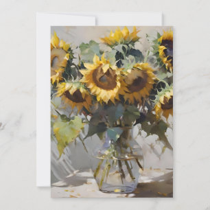 Bouquet av solblommor A - Oljor Julkort