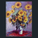 Bouquet av solblommor av Claude Monet, Vintage Art Anteckningsbok<br><div class="desc">Bouquet of Sunblommor (1881) av Claude Monet är en vintage blommigt för bra konst som fortfarande är livmålning. Gult blommar från trädgården. En bukett av sommarsäsongssolrosor i vas. Om konstnären: Claude Monet (1840-1926) var en av grundarna av den Fransk målningsrörelsen och de flesta av hans målningar var "en plein luft"...</div>
