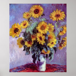 Bouquet av solblommor av Claude Monet, Vintage Art Poster