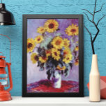 Bouquet av solblommor av Claude Monet, Vintage Art Poster<br><div class="desc">Bouquet of Sunblommor (1881) av Claude Monet är en vintage blommigt för bra konst som fortfarande är livmålning. Gult blommar från trädgården. En bukett av sommarsäsongssolrosor i vas. Om konstnären: Claude Monet (1840-1926) var en av grundarna av den Fransk målningsrörelsen och de flesta av hans målningar var "en plein luft"...</div>