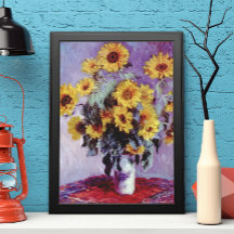 Bouquet av solblommor av Claude Monet, Vintage Art