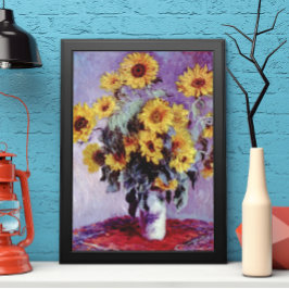 Bouquet av solblommor av Claude Monet, Vintage Art Poster