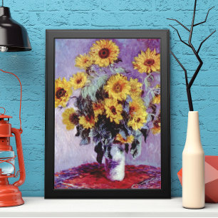 Bouquet av solblommor av Claude Monet, Vintage Art Poster