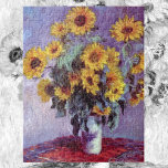 Bouquet av solblommor av Claude Monet, Vintage Art Pussel<br><div class="desc">Bouquet of Sunblommor (1881) av Claude Monet är en vintage blommigt för bra konst som fortfarande är livmålning. Gult blommar från trädgården. En bukett av sommarsäsongssolrosor i vas. Om konstnären: Claude Monet (1840-1926) var en av grundarna av den Fransk målningsrörelsen och de flesta av hans målningar var "en plein luft"...</div>