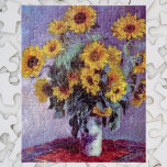 Bouquet av solblommor av Claude Monet, Vintage Art Pussel<br><div class="desc">Bouquet of Sunblommor (1881) av Claude Monet är en vintage blommigt för bra konst som fortfarande är livmålning. Gult blommar från trädgården. En bukett av sommarsäsongssolrosor i vas. Om konstnären: Claude Monet (1840-1926) var en av grundarna av den Fransk målningsrörelsen och de flesta av hans målningar var "en plein luft"...</div>