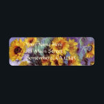 Bouquet av solblommor av Claude Monet, Vintage Art Returadress Etikett<br><div class="desc">Bouquet of Sunblommor (1881) av Claude Monet är en vintage blommigt för bra konst som fortfarande är livmålning. Gult blommar från trädgården. En bukett av sommarsäsongssolrosor i vas. Om konstnären: Claude Monet (1840-1926) var en av grundarna av den Fransk målningsrörelsen och de flesta av hans målningar var "en plein luft"...</div>