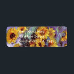 Bouquet av solblommor av Claude Monet, Vintage Art Returadress Etikett<br><div class="desc">Bouquet of Sunblommor (1881) av Claude Monet är en vintage blommigt för bra konst som fortfarande är livmålning. Gult blommar från trädgården. En bukett av sommarsäsongssolrosor i vas. Om konstnären: Claude Monet (1840-1926) var en av grundarna av den Fransk målningsrörelsen och de flesta av hans målningar var "en plein luft"...</div>