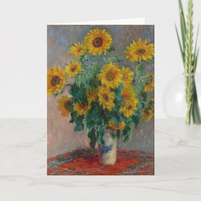 Bouquet av solblommor | Claude Monet Kort (Framsida)