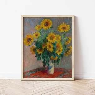 Bouquet av solblommor Claude Monet Poster