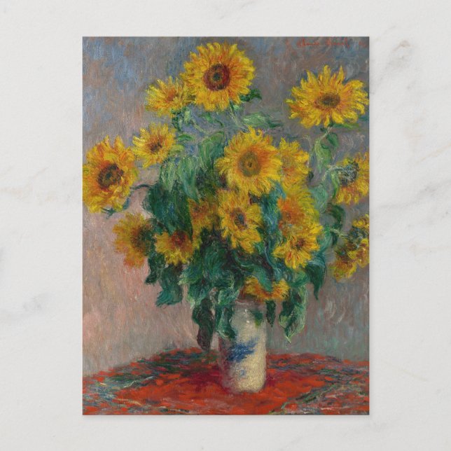 Bouquet av solblommor | Claude Monet Vykort (Framsida)
