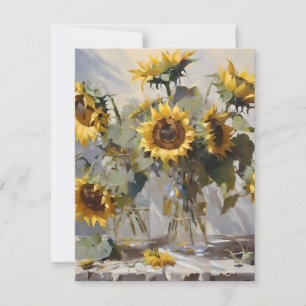 Bouquet av solrosor C - oljor Julkort