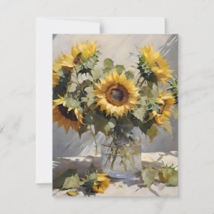 Bouquet av solrosor D - oljor Julkort