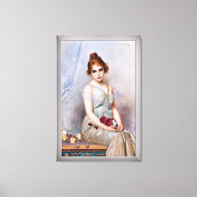 Bouquet av Vittorio Matteo Corcos Canvastryck (Framsida)