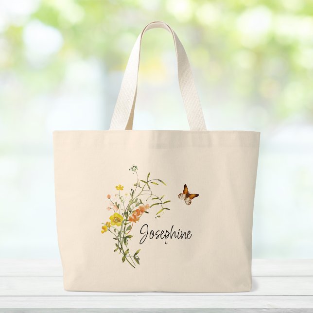 Bouquet av Wildblommor Bridesmaid Tote Bag Jumbo Tygkasse (Skapare uppladdad)