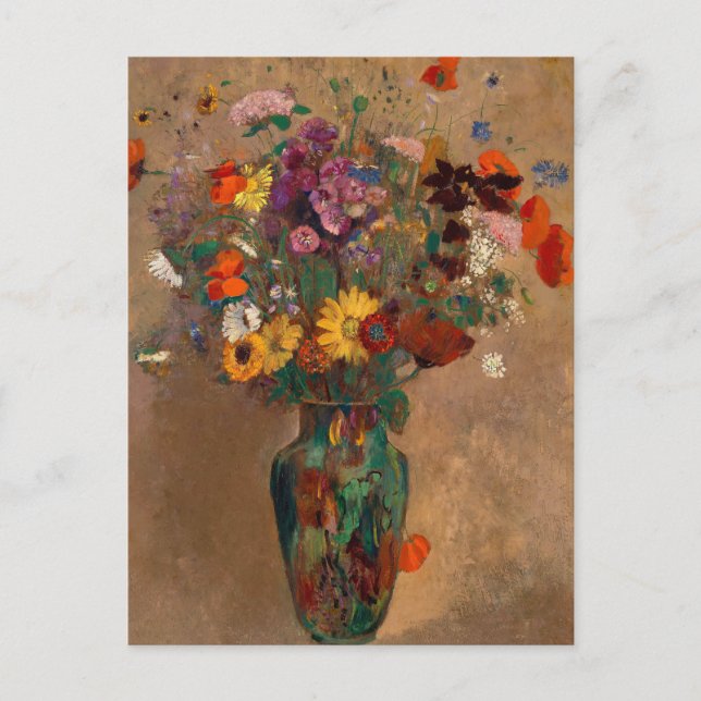 Bouquet av Wildblommor | Odilon Redon vykort (Framsida)