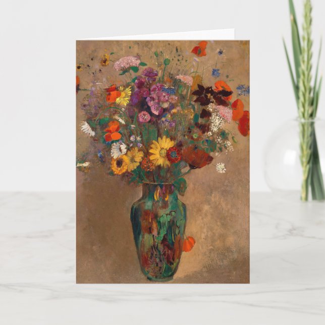 Bouquet av Wildblommor | Odilon Redon vykort (Framsida)