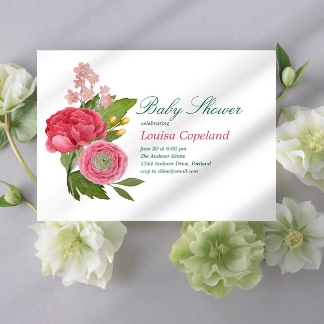 Bouquet Baby Shower-inbjudan Inbjudningar (Skapare uppladdad)