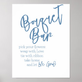 Bouquet Bar Dammig blå poster