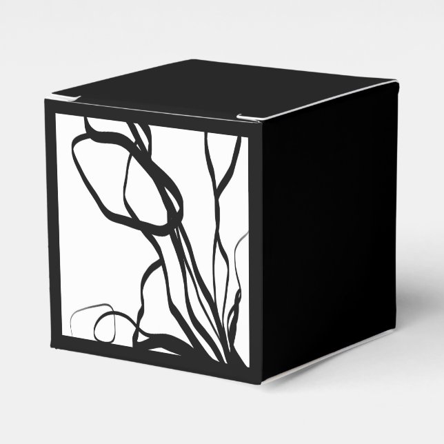 Bouquet Blanc: Abstrakt Vit & Svart Presentaskar (Framsidan Sidan)