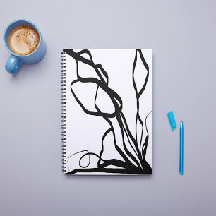 Bouquet Blanc: Abstrakt White & Black Anteckningsbok